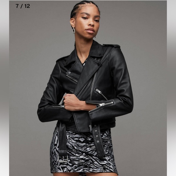 Allsaints Balfern Leather Biker Jacket - Picture 3 of 10